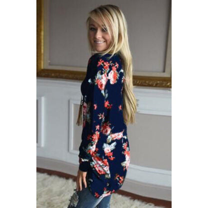 Damen Langarmshirt Floralmuster Lässiger Schnitt