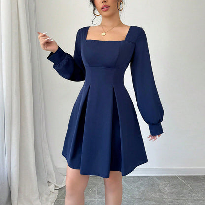 Damen Kleid Kurz Ballonärmel Eveloria