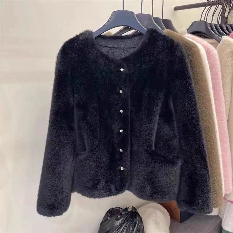 Damen Fleecejacke Kuschelig Knopfdesign Eveloria