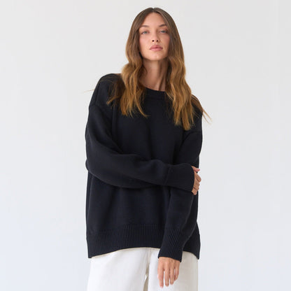 Damen Oversized Pullover Strickmuster Eveloria