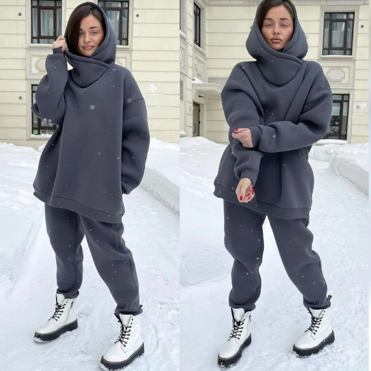 Damen Oversized Kapuzenpullover Jogginghose Set Eveloria