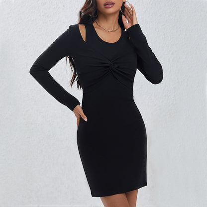 Damen Kleid Figurbetonter Schnitt Cut-Out-Ausschnitte Elegantes