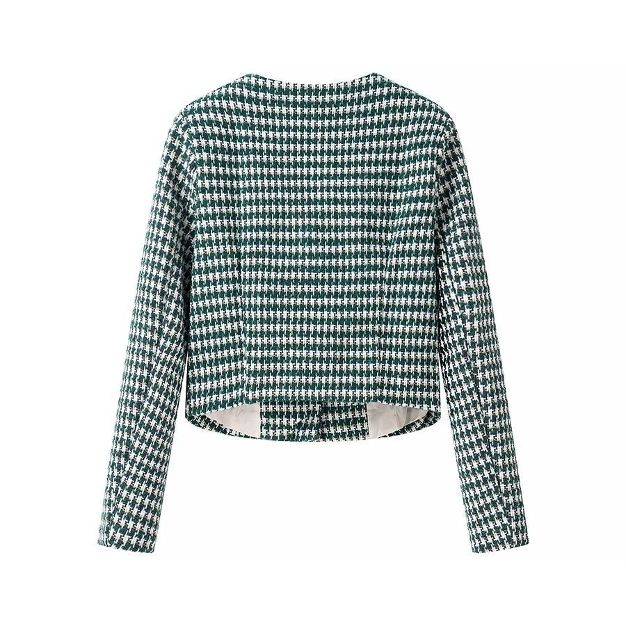 Damen Jacquardjacke Klassischer Schnitt Knöpfe Eveloria