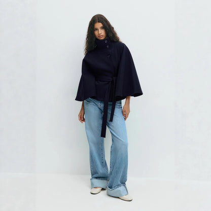 Damen Cape-Jacke mit Gürtel Elegantes Design