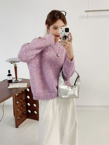 Damen Strickpullover Weich Lässiger Schnitt Eveloria