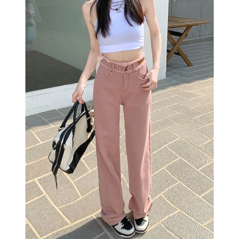 Damen High-Waist-Hose Weitgeschnitten Eveloria