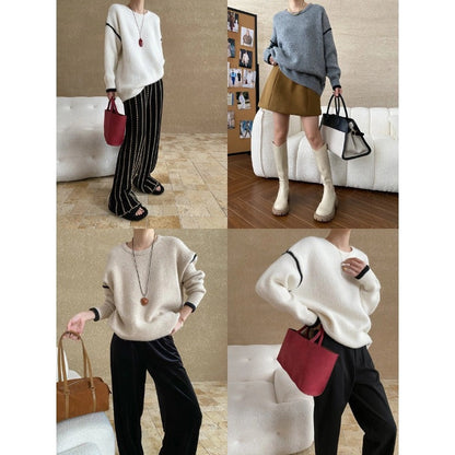 Damen Pullover Strukturiert Modern Akzent Eveloria