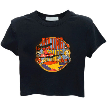 Damen T-Shirt Kurzärmelig Printdesign Locker