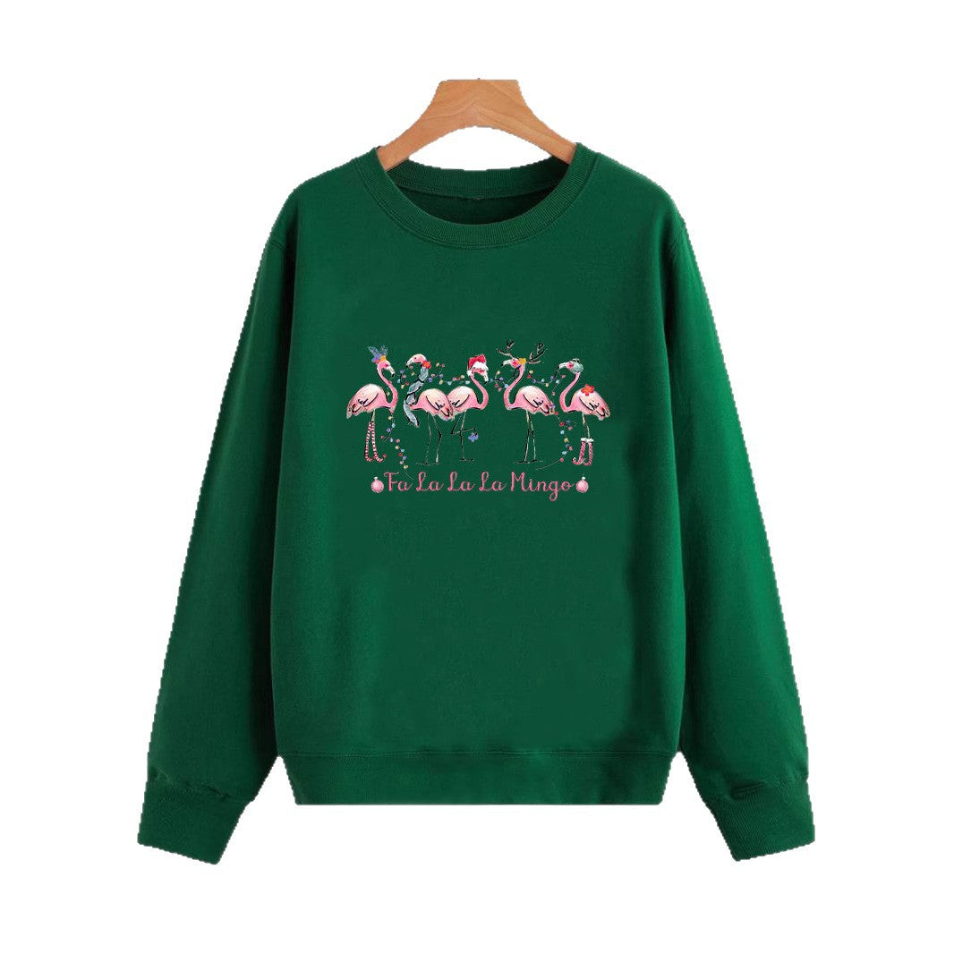 Damen Sweatshirt Flamingo-Motiv Lässig Eveloria
