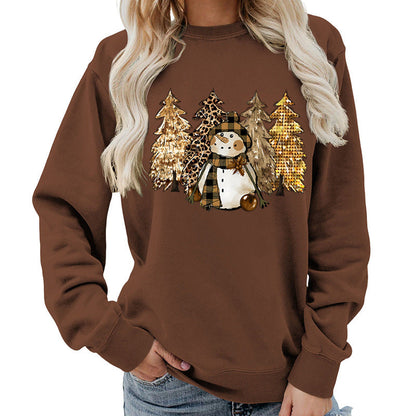 Damen Sweatshirt Schneemann-Design Weiches Innenfutter Eveloria