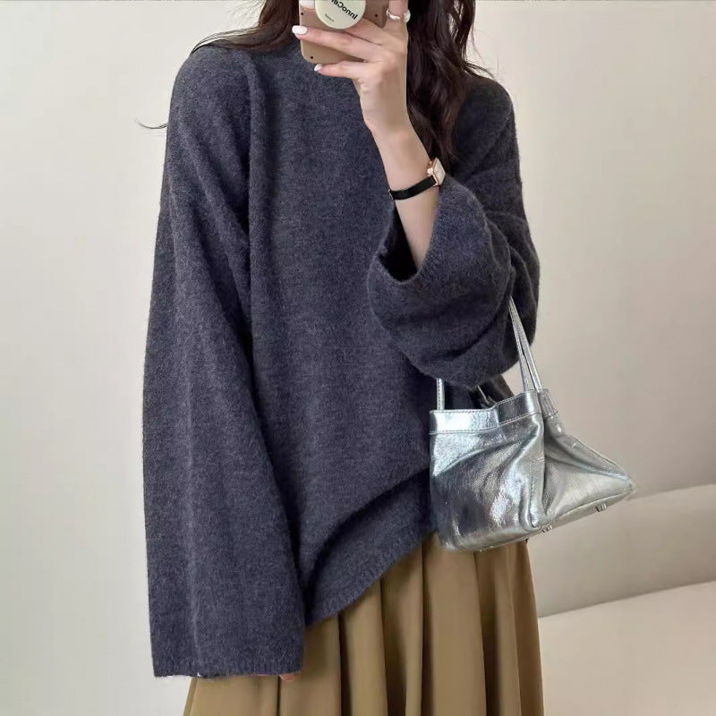 Damen Oversized Strickpullover Weiter Schnitt Feines Material