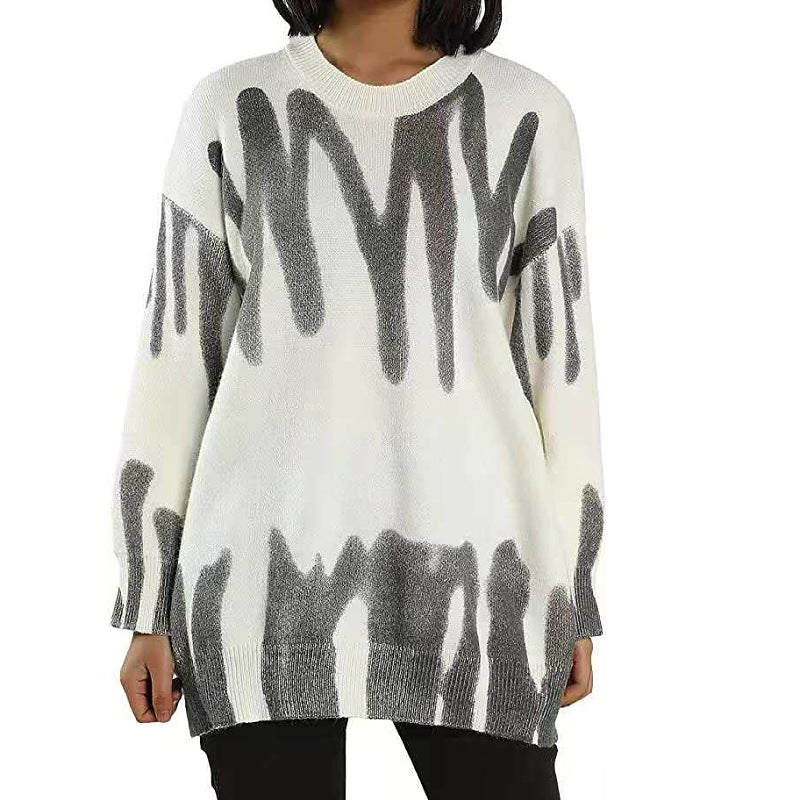 Damen Pullover Groß locker Farbverlauf Eveloria