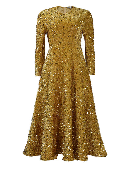 Damen Abendkleid Lang Glitzernd Eveloria