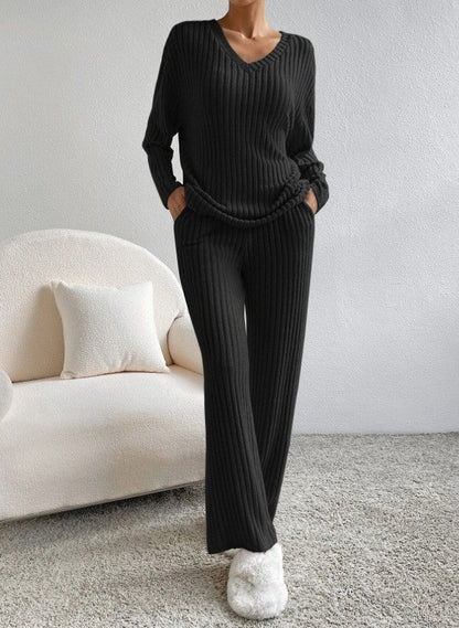 Damen Strickanzug Rippdesign Modern Eveloria