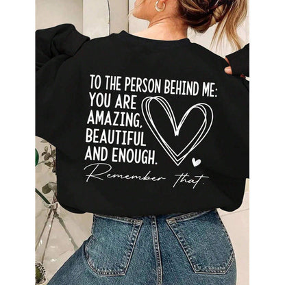 Damen Sweatshirt Lässig Inspirierendes Motiv Grau Eveloria