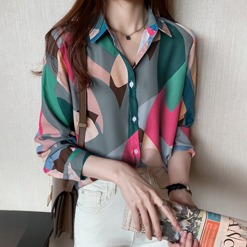 Damenbluse Geometrisches Muster Eveloria - Eveloria