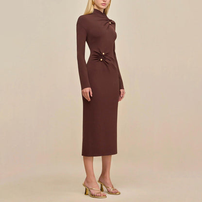 Damen Wickelkleid Raffungen Elegantes Design Eveloria