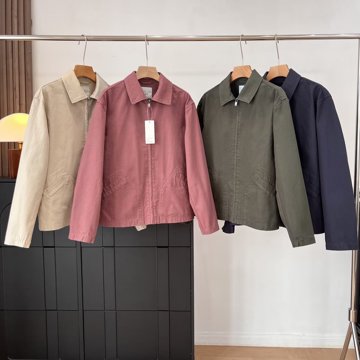 Damen Übergangsjacke Lässig Praktische Taschen Beige - Eveloria