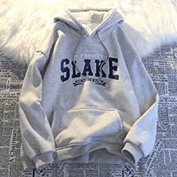 Damen Hoodie Kapuze Lässig Grau Eveloria