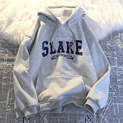 Damen Hoodie Kapuze Lässig Grau Eveloria