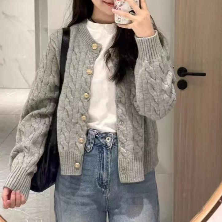 Damen Strickjacke Zopfmuster Kuschelig Eveloria - Eveloria