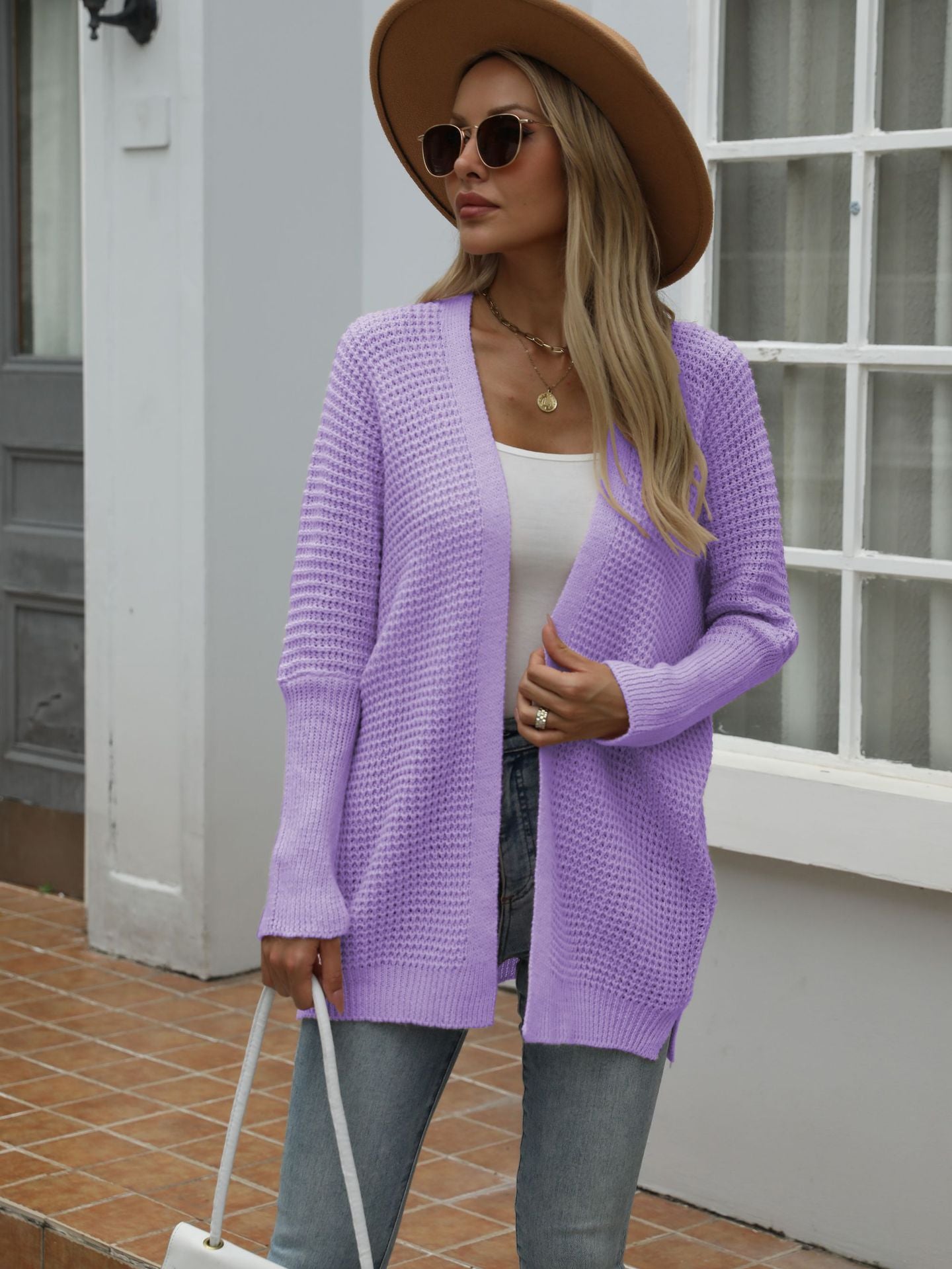 Damen Strickjacke Offen Lässig Weich Eveloria