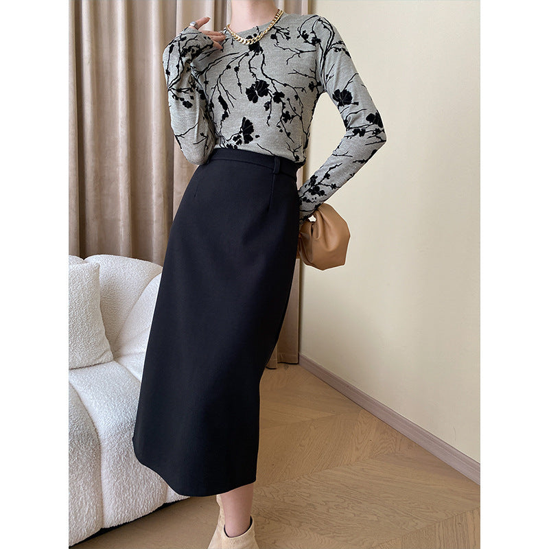 Damen Midirock Moderner Schnitt Hochtaschen Eveloria