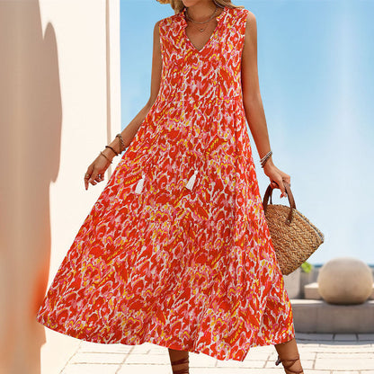 Damen Maxikleid Florales Muster Rüschendetails Eveloria