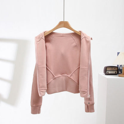 Damen Kapuzenjacke Kuschelig Hochkragen Praktische Taschen