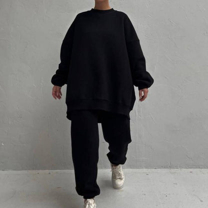 Damen Oversize Loungewear Set Elastisch Hochkragen Bequem