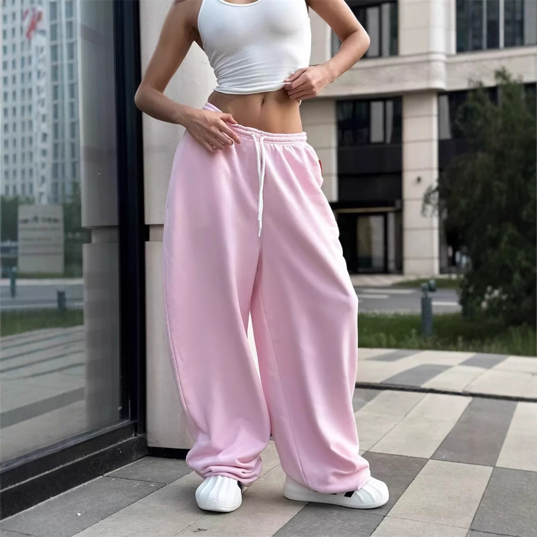 Damen Sweatpants Hochbund mit Taschen Bequem