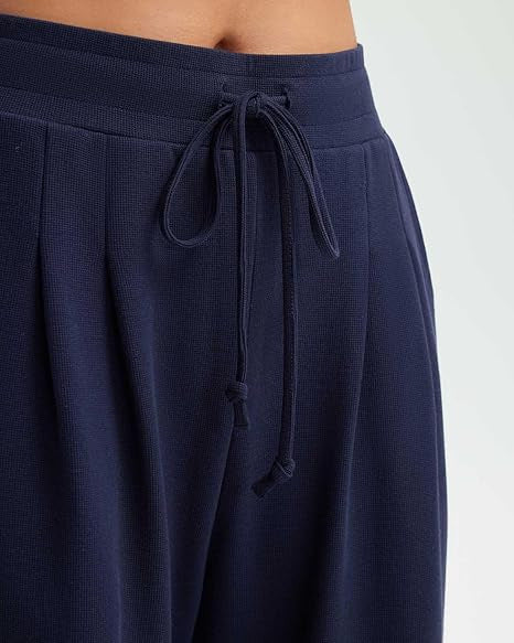 Damen Freizeithose Weite Bein Knopfdetails Eveloria