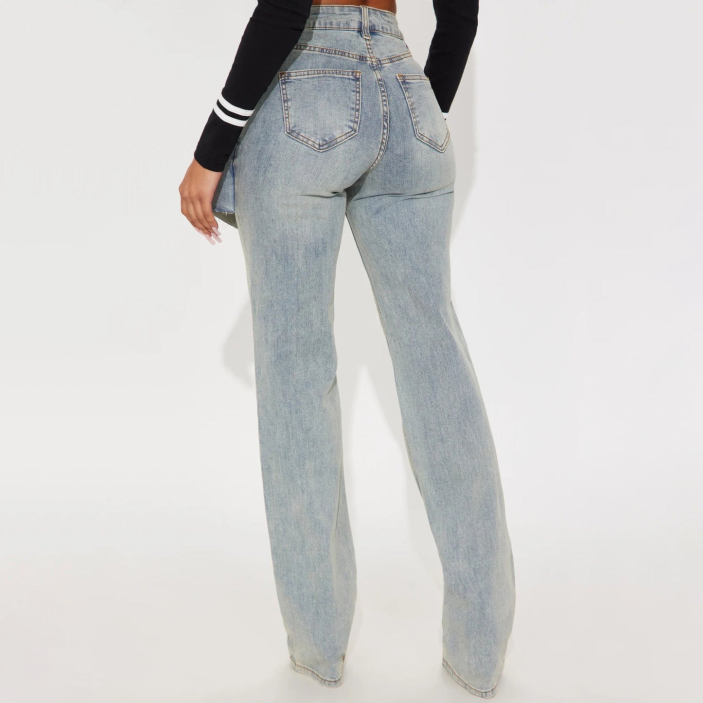 Damen Jeans Asymmetrischer Schnitt Eveloria