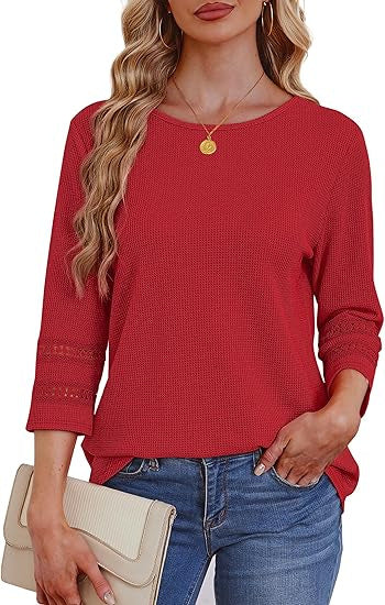 Damen Longsleeve-Oberteil Spitzen-Details Eveloria