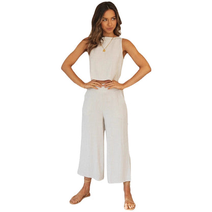 Damen Zweiteiliges Set Cropped Oberteil Weite Hose Eveloria