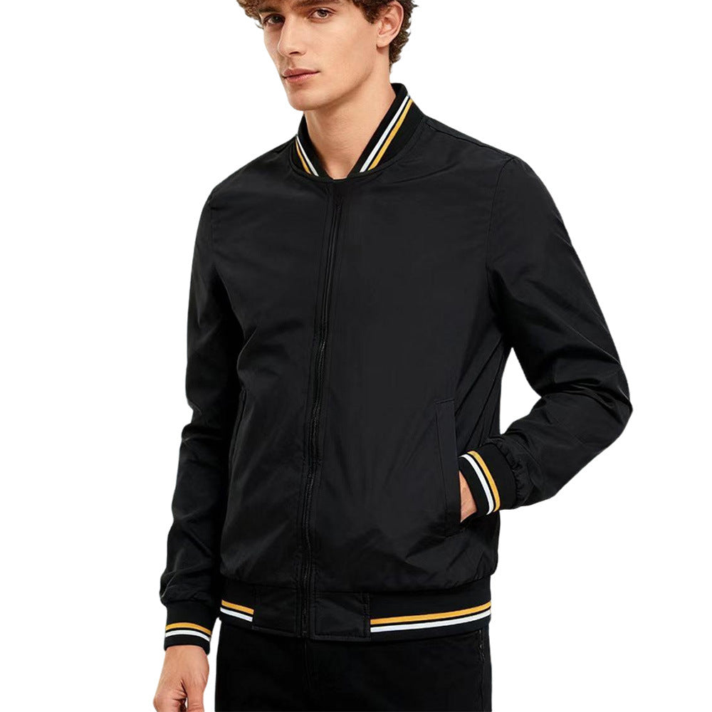 Herren Harringtonjacke Winddicht Wasserdicht Schwarz - Eveloria