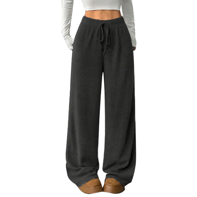 Damen Strickhosen Elastischer Bund Weite Passform Eveloria