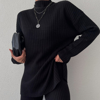 Damen Pullover Modernes Rippen-Design Lässiger Schnitt