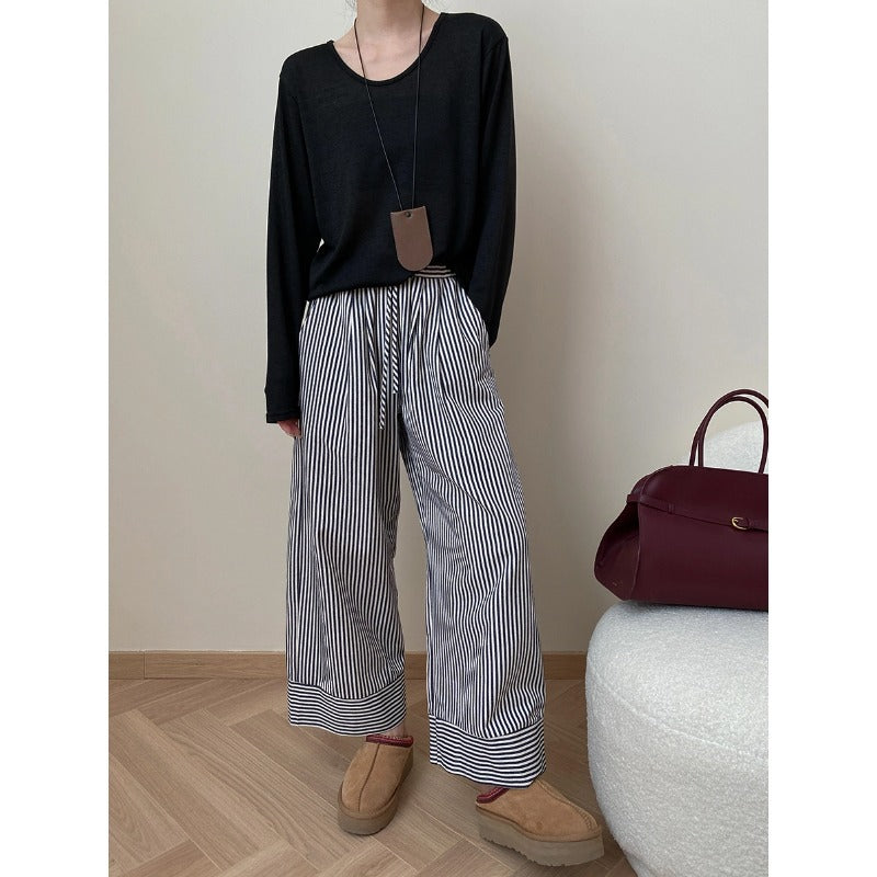Damen Palazzo-Hose Gestreift Eveloria