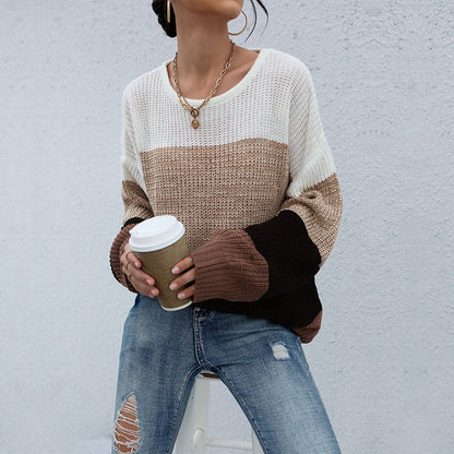 Damen Strickpullover mit Streifenmuster Eveloria