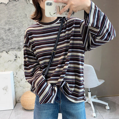 Damen Langarmshirt Streifenmuster Modern Eveloria