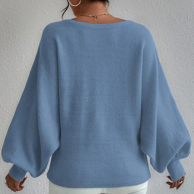 Damen Oversized Strickpullover Asymmetrisch Lässig Eveloria