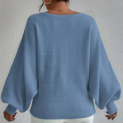 Damen Oversized Strickpullover Asymmetrisch Lässig Eveloria