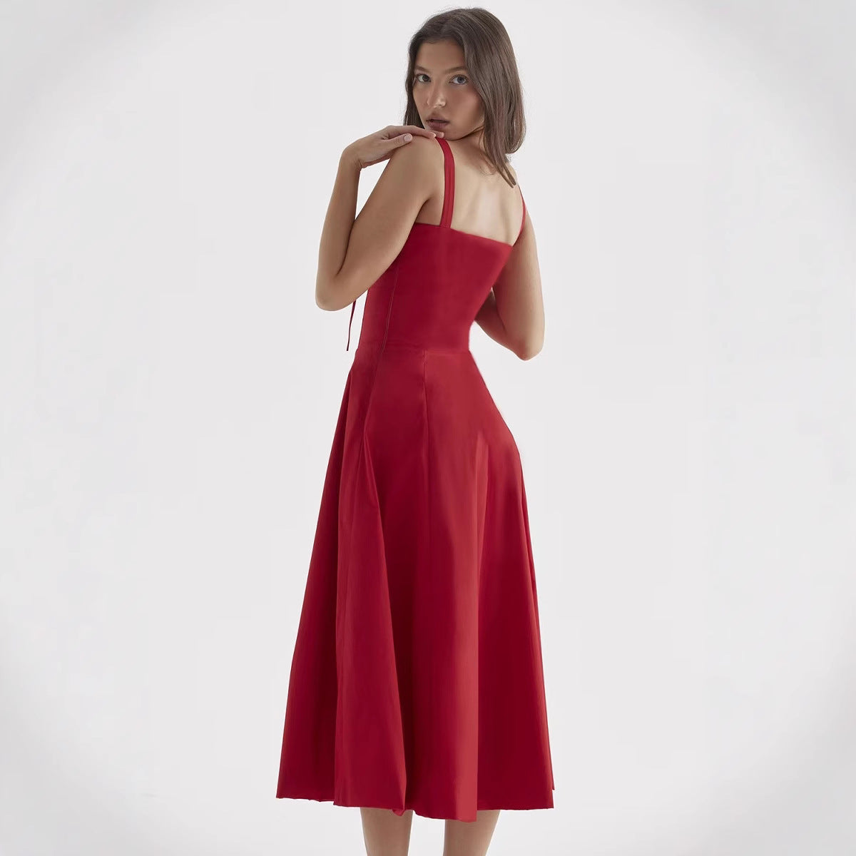 Damen Maxikleid Gerafftes Oberteil Eleganter Schnitt Eveloria