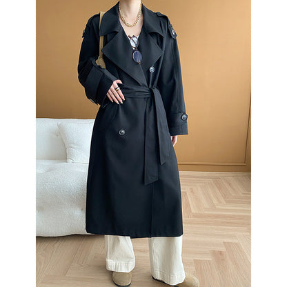 Damen Trenchcoat mit Struktur-Revers und Seitentaschen