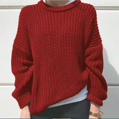 Damen Strickpullover Rippmuster Modern Lässig Eveloria