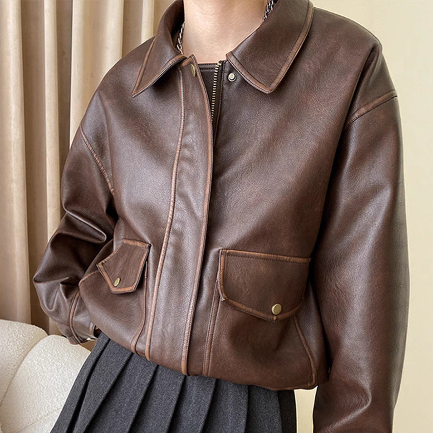 Damen Kunstlederjacke Eveloria