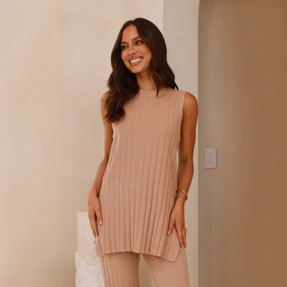 Damen Rib-Loungewear-Set Eveloria Elegantes Set - Eveloria
