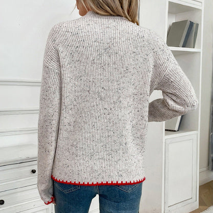 Damen Pullover Herzapplikation