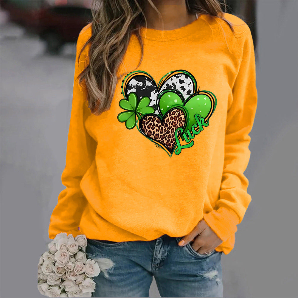 Damen Sweatshirt Herzdesign Auffälliges Motiv Eveloria